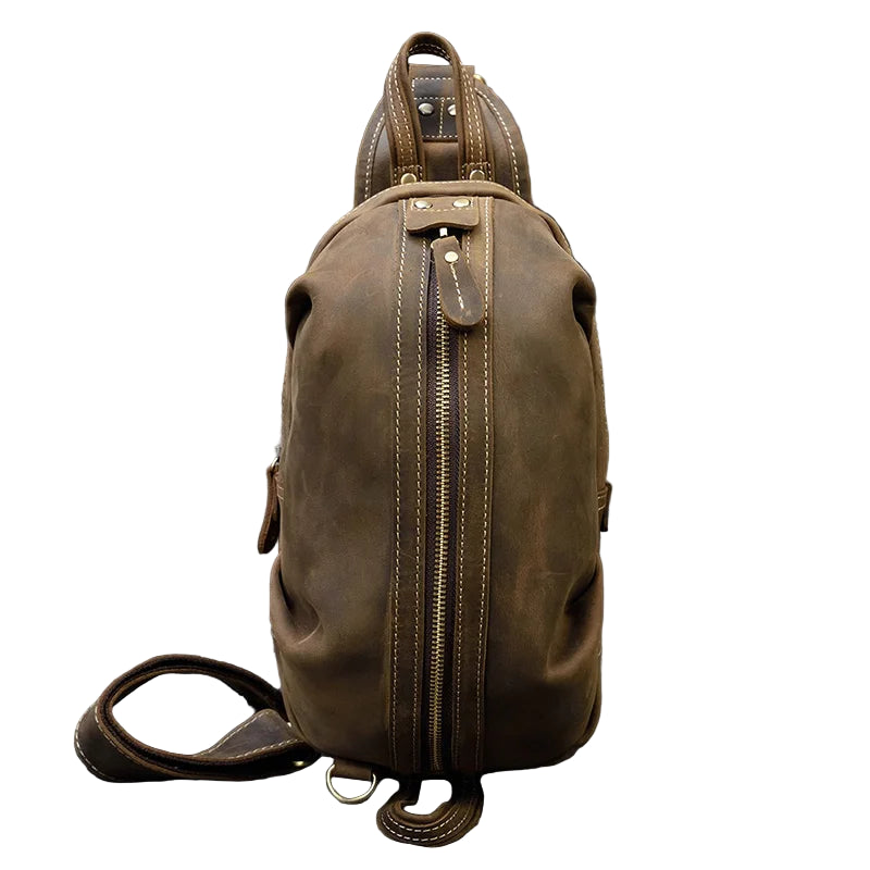 Bolsa Transversal Masculina de Couro Legítimo Vertex