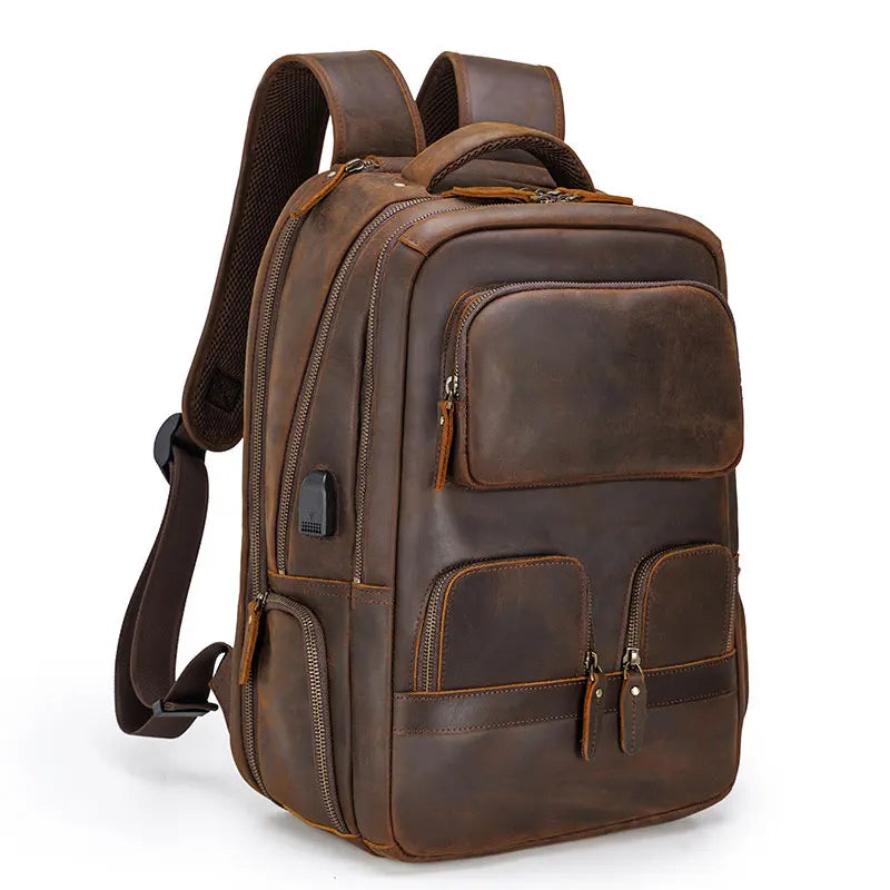 Mochila Masculina de Couro Genuíno para Notebook 17– Modelo Executivo FACILITYVIDA