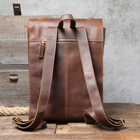 Mochila Masculina de Couro Executiva para Laptop – Modelo Vintage!