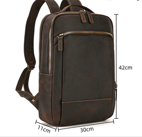 Mochila Masculina de Couro Legítimo para Notebook 15 polegadas – Modelo Clássico Slim FACILITYVIDA