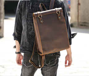 Mochila Masculina de Couro Executiva para Laptop – Modelo Vintage!