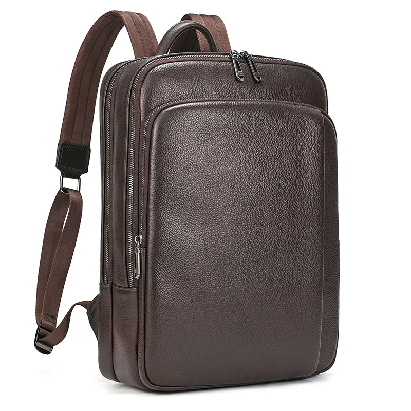 Mochila de Viagem em Couro Legítimo 16 Polegadas
