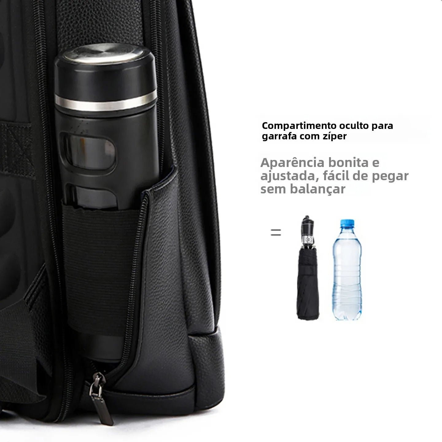 Mochila de Couro Legítimo Impermeável para Notebook
