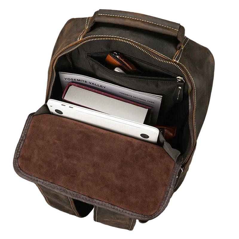 Mochila de Couro Executiva para Notebook com Tecnologia Usb