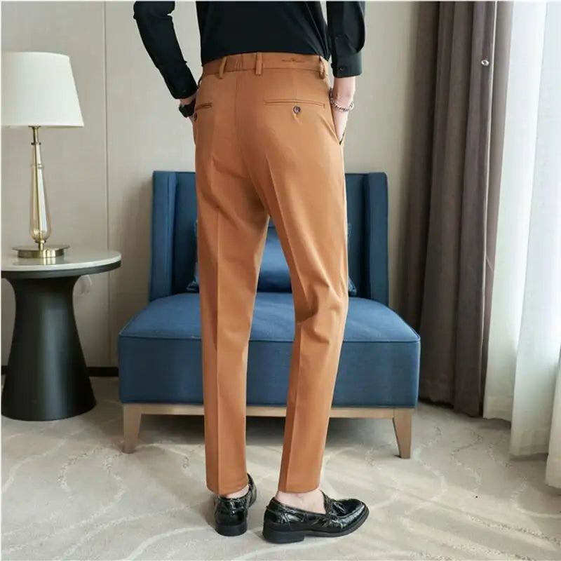 Calça formal bordada para homens