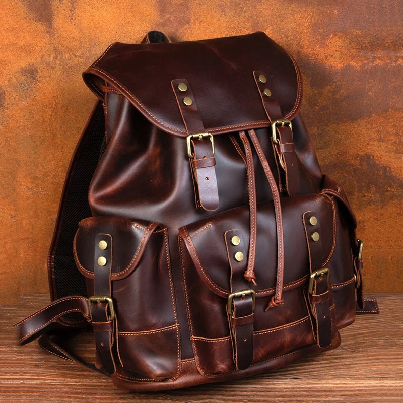 Mochila Masculina de Couro Legítimo Red Prime Soberana – Executiva Premium