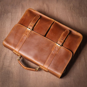 Pasta Masculina de Couro Vintage Para Notebook