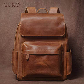 Mochila de Couro Genuíno Vintage Prime