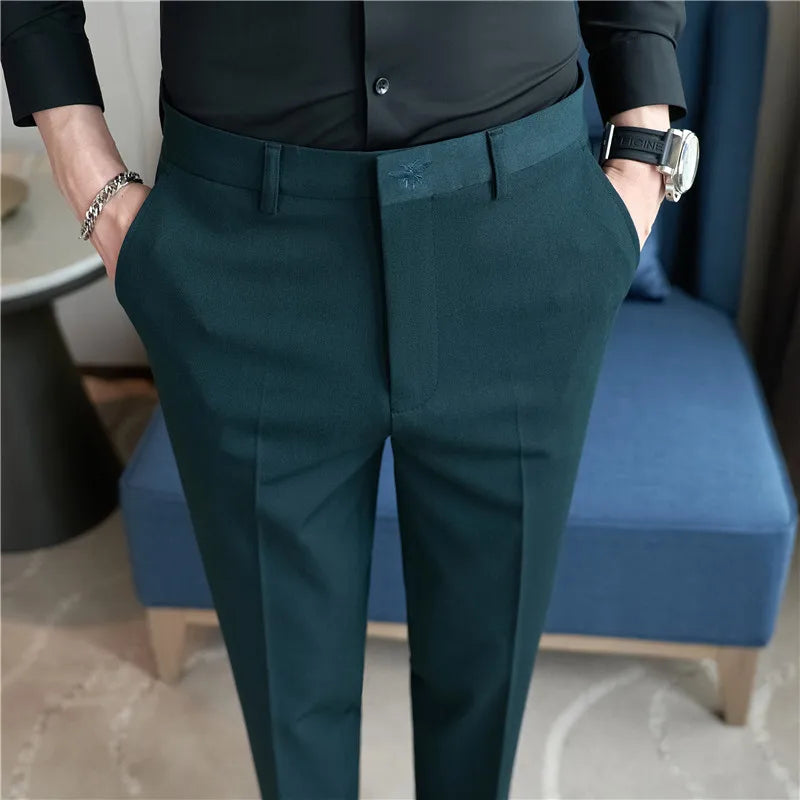 Calça formal bordada para homens