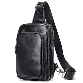 Bolsa Transversal Masculina de Couro Legítimo All Black