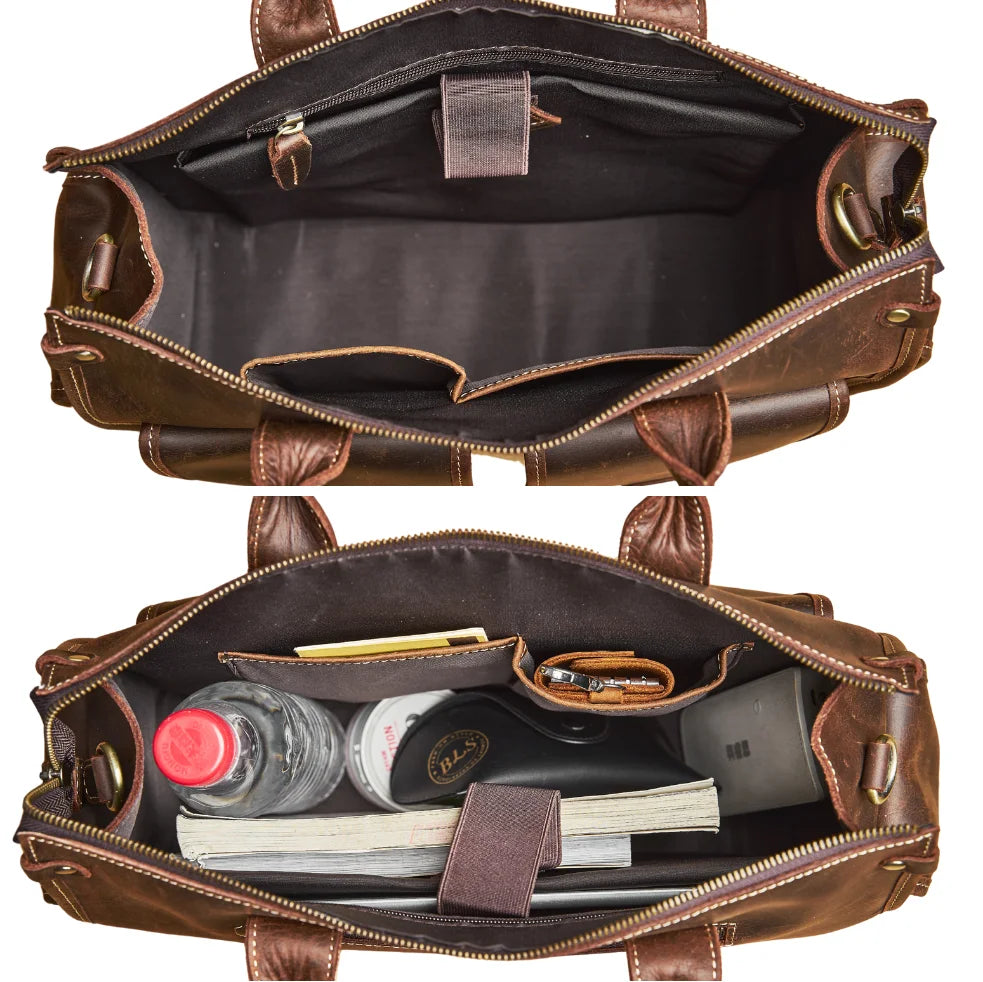 Pasta Masculina de Couro Legítimo Prime Europeia