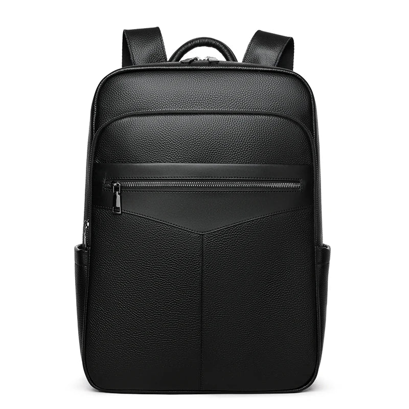 Mochila Masculina Executiva de Couro Legítimo – Modelo Premium All Black