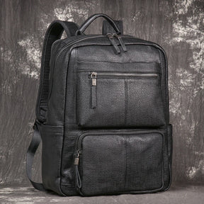 Mochila Masculina de Couro Legítimo Premium Black