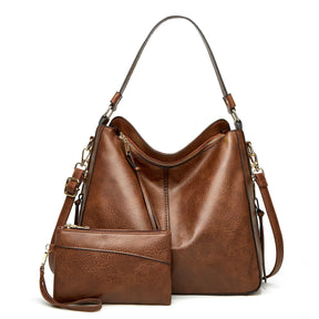 Bolsa Feminina de Couro Impermeável - Modelo Tote + Carteira de Brinde!