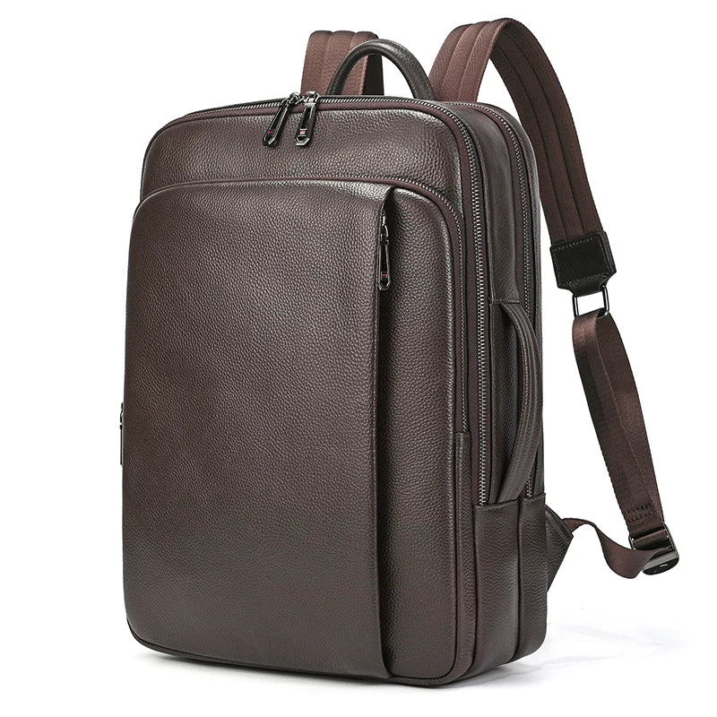 Mochila de Viagem em Couro Legítimo 16 Polegadas