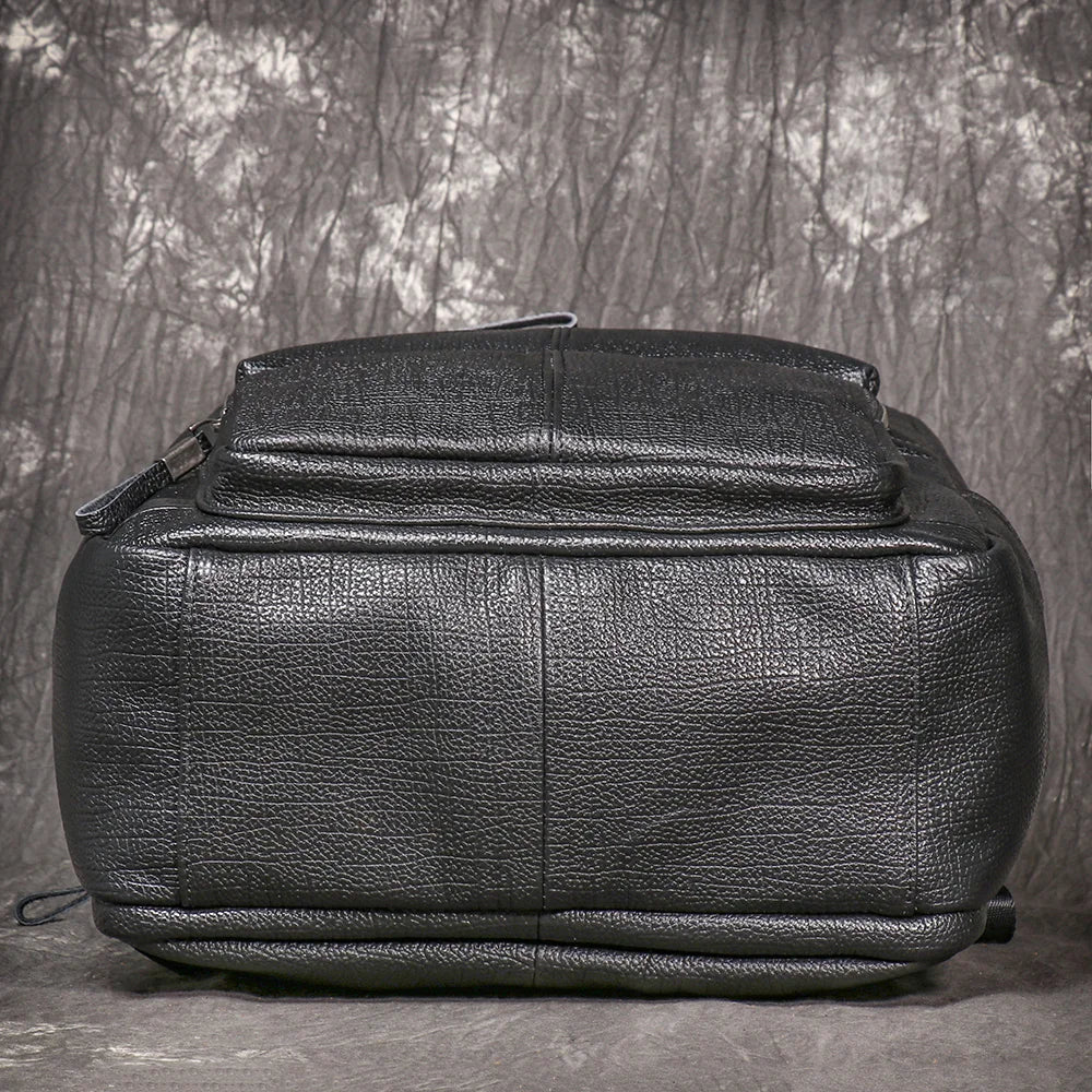 Mochila Masculina de Couro Legítimo Premium Black