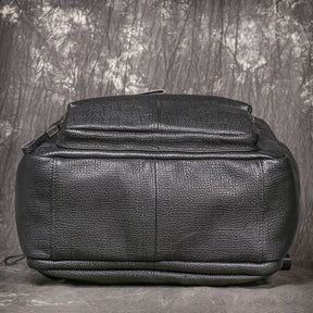 Mochila Masculina de Couro Legítimo Premium Black