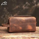 Nécessaire Masculina de Couro Premium – Modelo Vintage Clássico