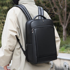 Mochila de Couro Legítimo Impermeável para Notebook