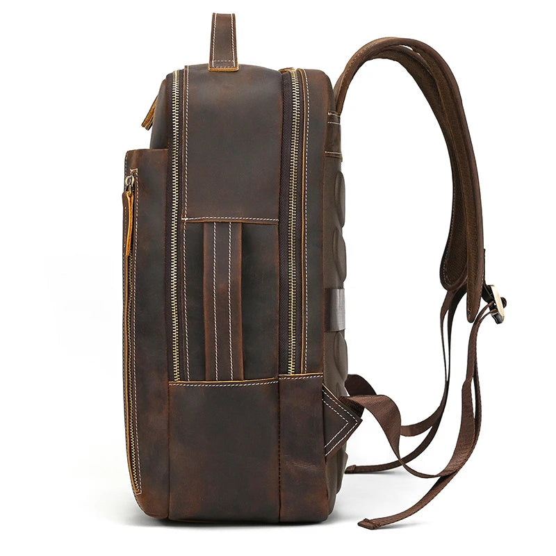 Mochila em Couro Legítimo de Viagem - Modelo Executivo