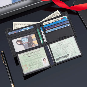 Carteira de couro personalizada  Splicing Card Holder  para homens