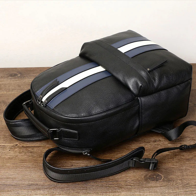 Mochila Masculina de Couro Genuíno para Notebook – Modelo Paris