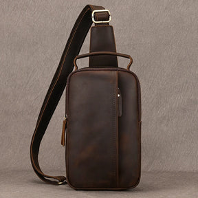 Bolsa Transversal Masculina de Couro Legítimo