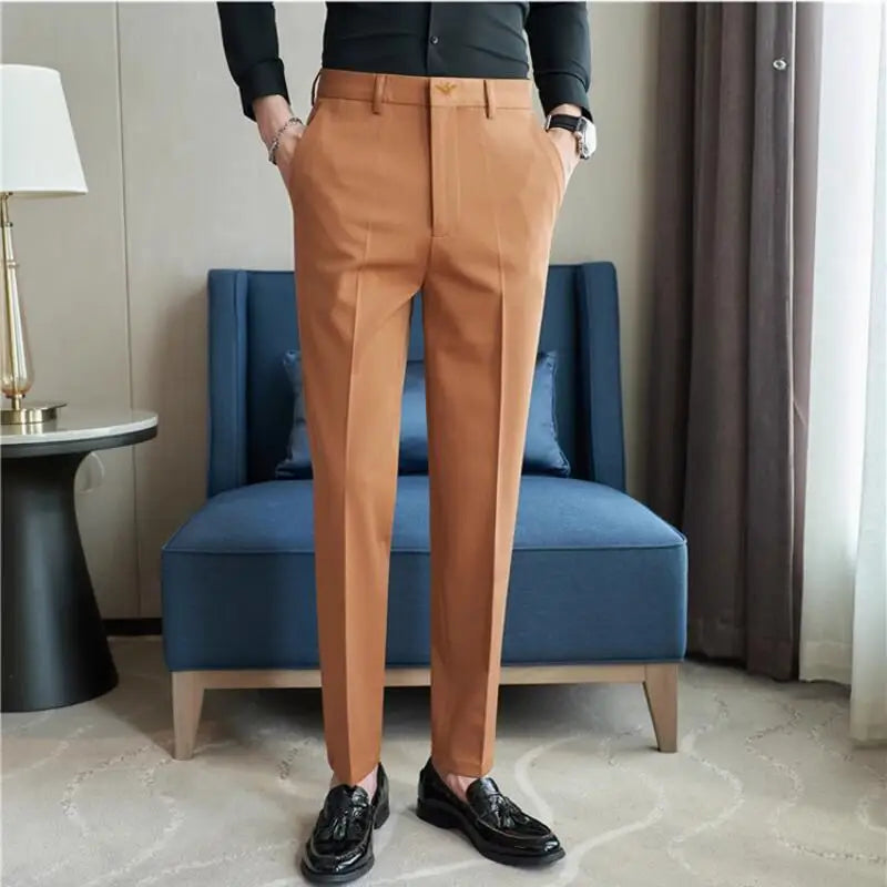 Calça formal bordada para homens