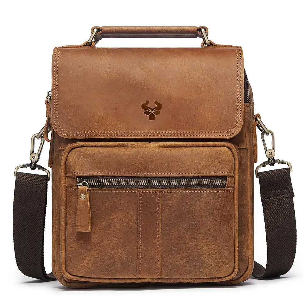 Bolsa Transversal Masculina de Couro Legítimo – Modelo Humerpaul