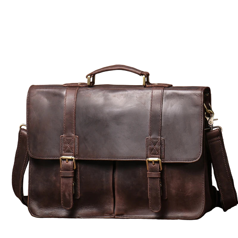 Pasta Masculina de Couro Vintage Para Notebook