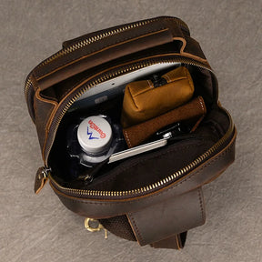 Bolsa Transversal Masculina de Couro Legítimo