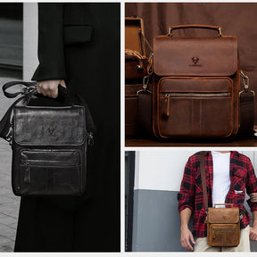 Bolsa Transversal Masculina de Couro Legítimo – Modelo Humerpaul