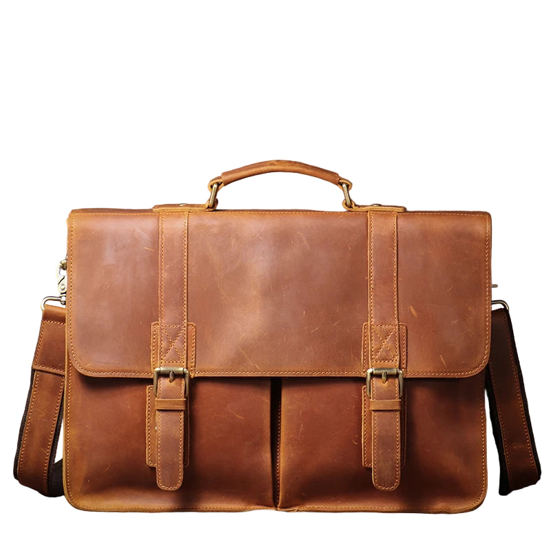 Pasta Masculina de Couro Vintage Para Notebook