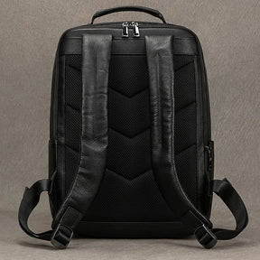 Mochila Executiva de Couro Legítimo All Black Prime
