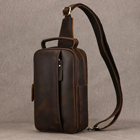 Bolsa Transversal Masculina de Couro Legítimo
