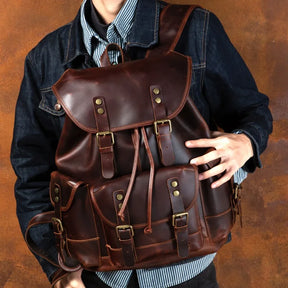 Mochila Masculina de Couro Legítimo Red Prime Soberana – Executiva Premium
