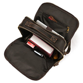 Mochila Masculina de Couro Legítimo para Notebook 15 polegadas – Modelo Clássico Slim FACILITYVIDA
