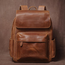 Mochila de Couro Genuíno Vintage Prime