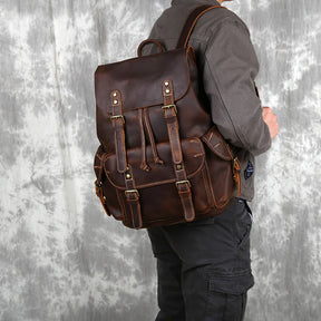 Mochila de Couro Genuíno Retro Horse Prime