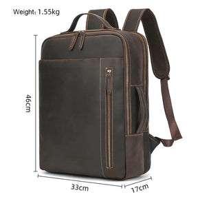 Mochila em Couro Legítimo de Viagem - Modelo Executivo