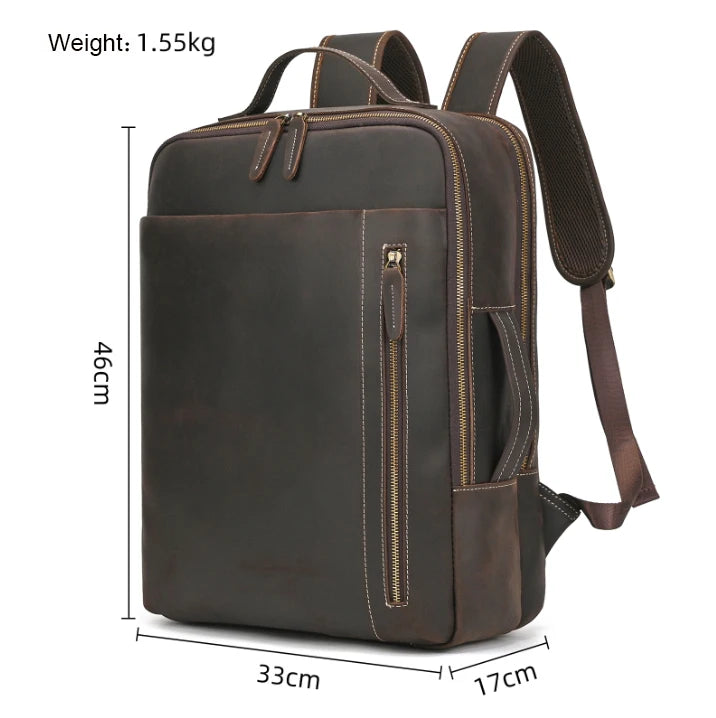 Mochila em Couro Legítimo de Viagem - Modelo Executivo