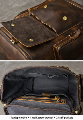 Mochila Masculina de Couro Legítimo para Notebook – Modelo Horse!