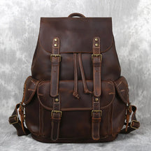 Mochila de Couro Genuíno Retro Horse Prime