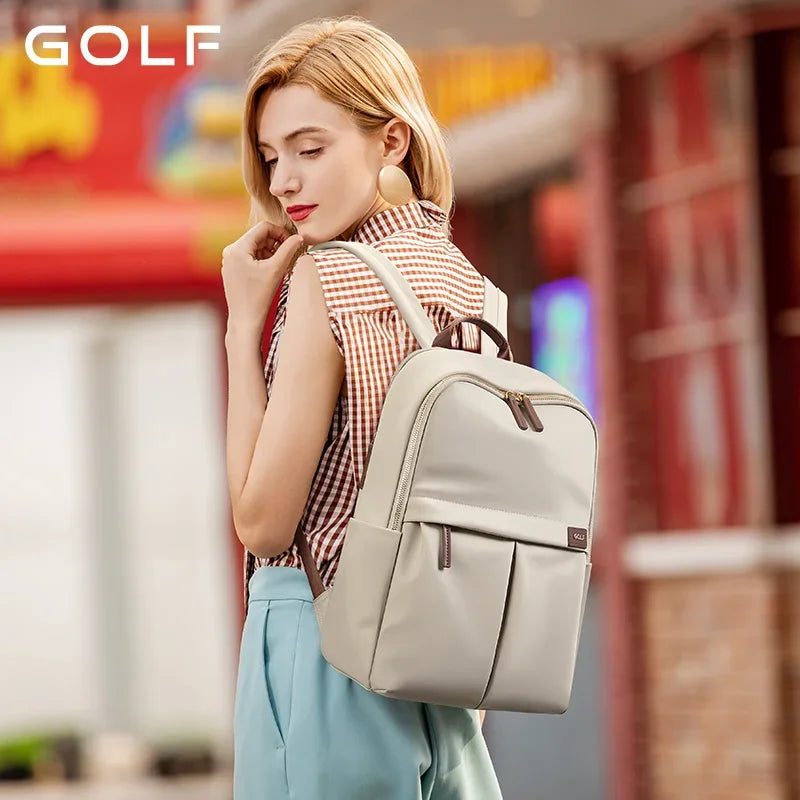 GOLF-mochila escolar estética para mulheres, mochilas para laptop, 16 ", 15", simples, negócios, viagens, computador, pendulares, alta qualidade