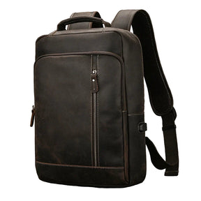 Mochila de Couro Executiva para Notebook com Tecnologia Usb