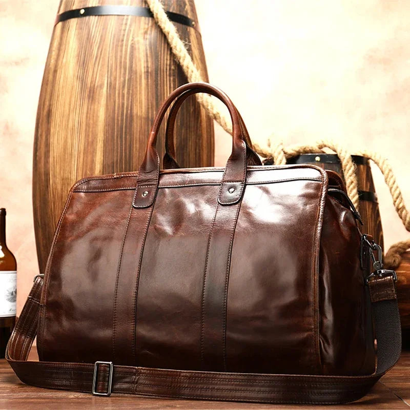 Mala de Viagem de Couro Genuíno – Style Prime Brilliant
