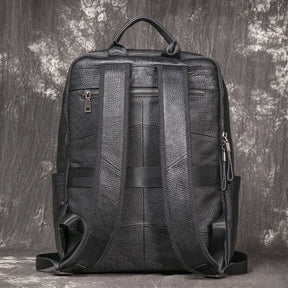 Mochila Masculina de Couro Legítimo Premium Black