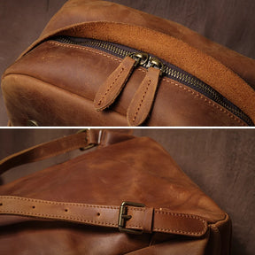 Mochila de Couro Genuíno Vintage Prime