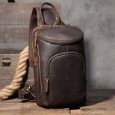 Bolsa Transversal Masculina de Couro Genuíno Prime Vanguard