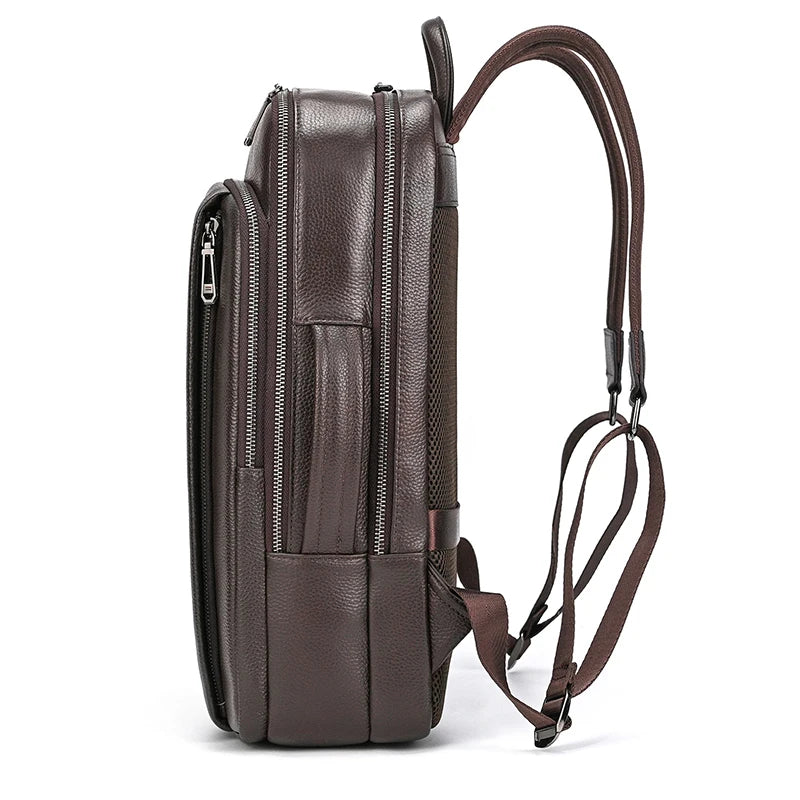Mochila de Viagem em Couro Legítimo 16 Polegadas